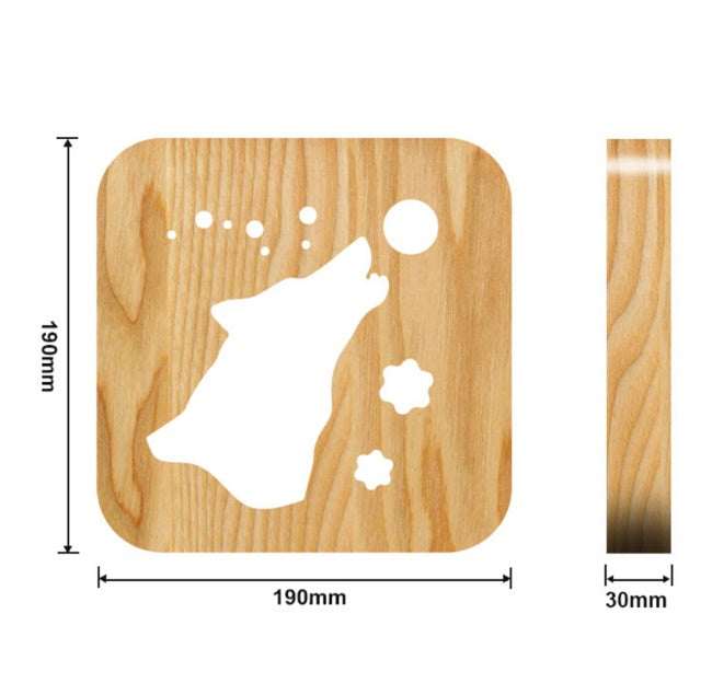 Minimalist Wooden USB Night Light for Kids & Pets