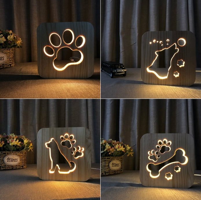 Minimalist Wooden USB Night Light for Kids & Pets