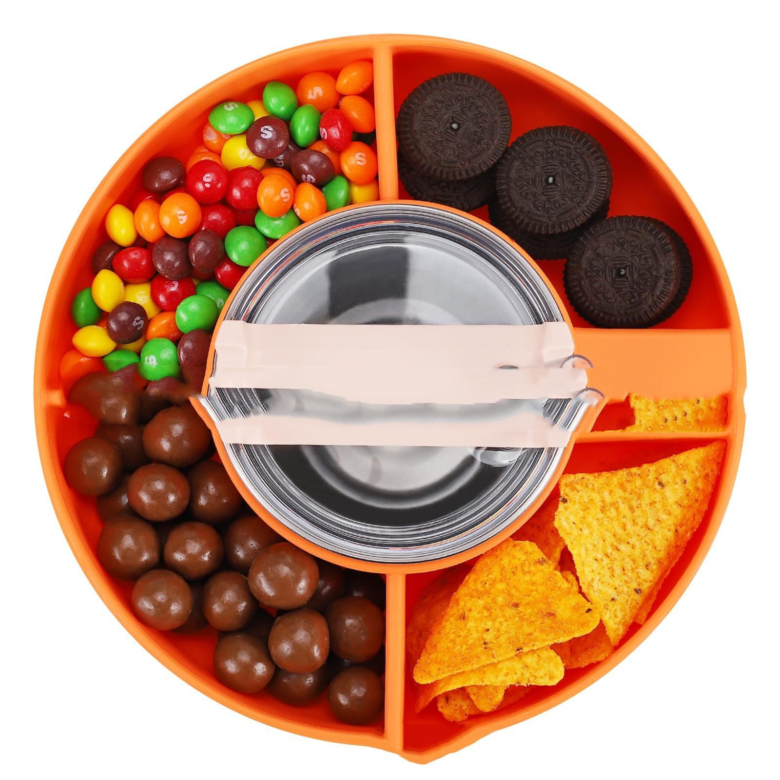 Silicone Snack Cup – 4-Compartment Reusable Food Tray