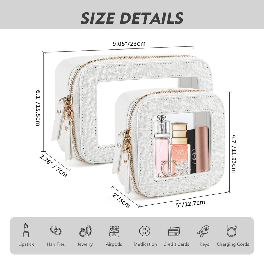 Clear Cosmetic Travel Bag – Makeup Organizer with Brush Holder