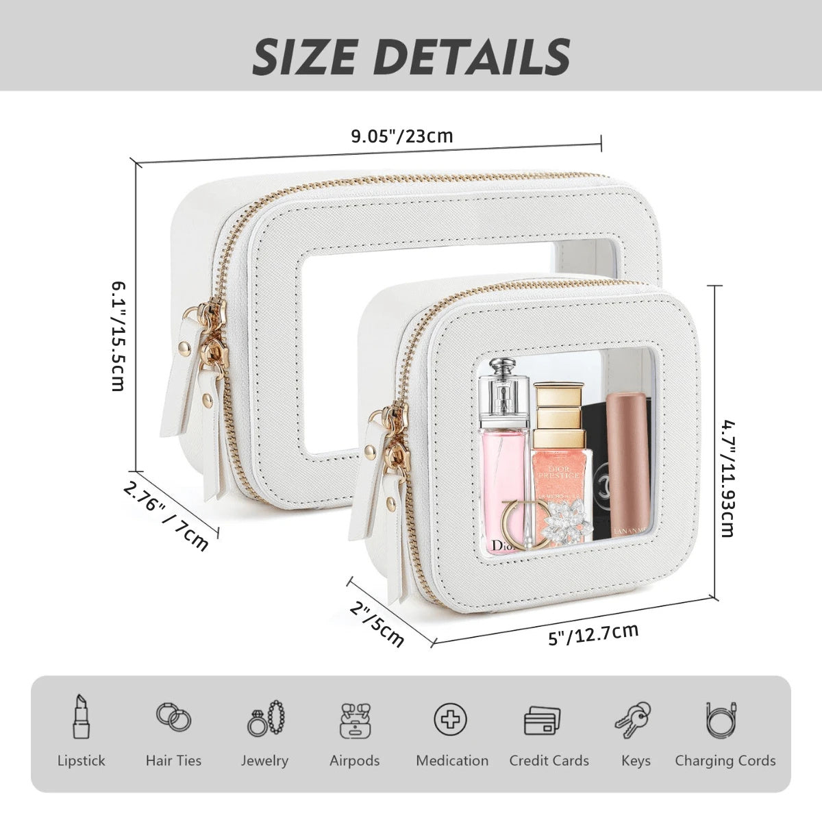 Clear Cosmetic Travel Bag – Makeup Organizer with Brush Holder
