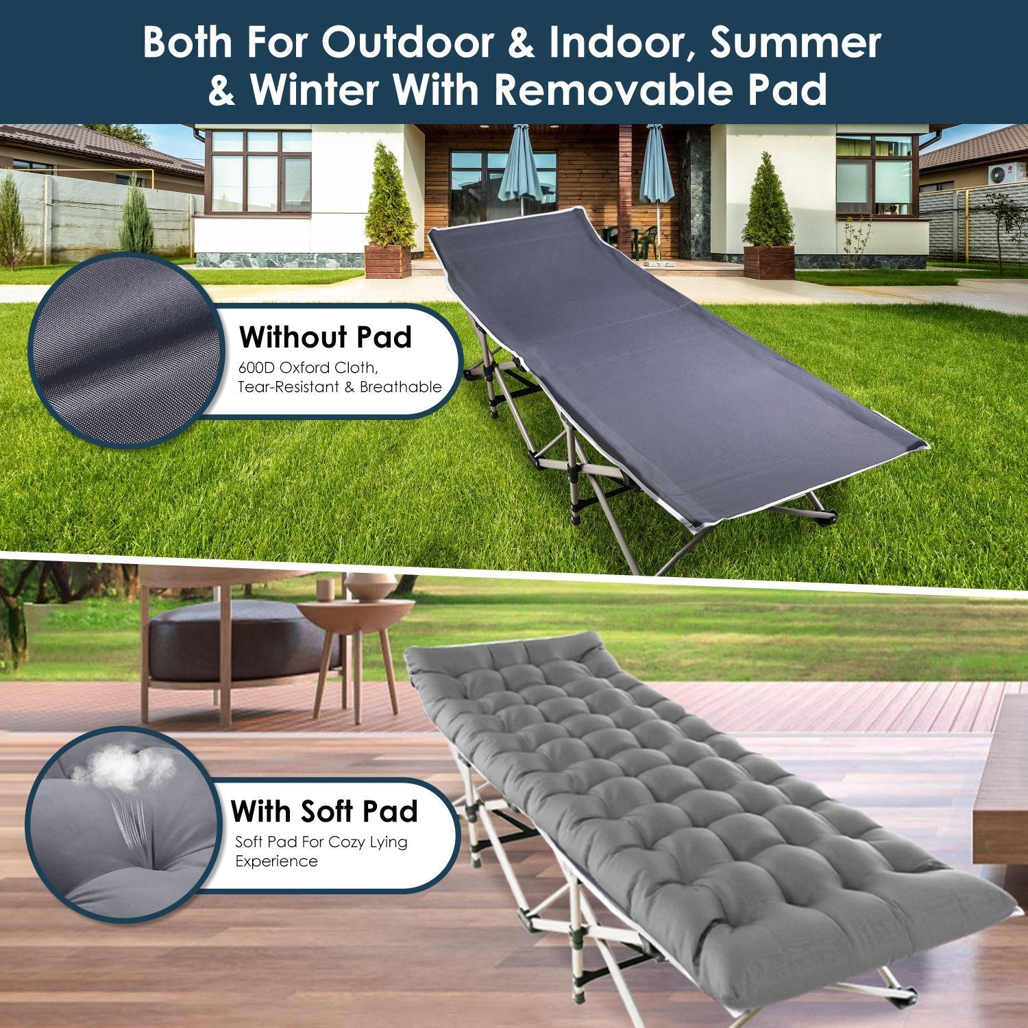 Portable Folding Camping Cot – Lightweight Travel Bed