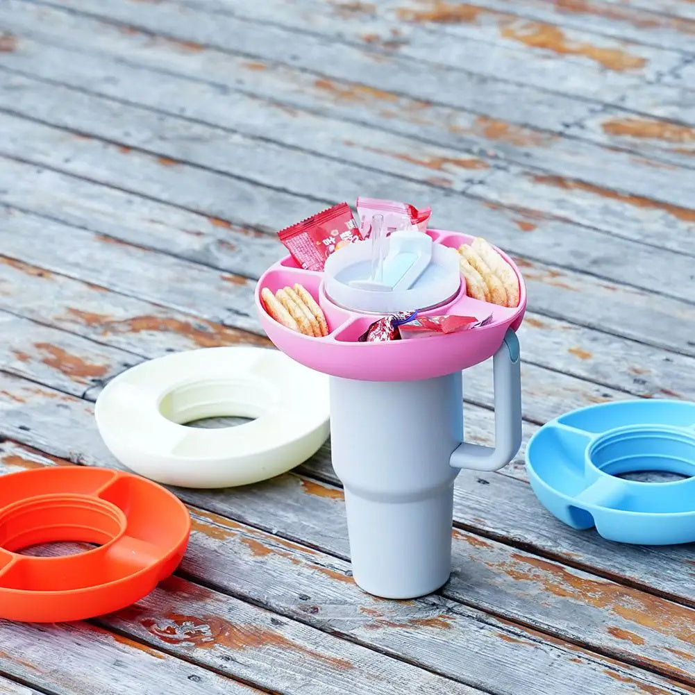 Silicone Snack Cup – 4-Compartment Reusable Food Tray