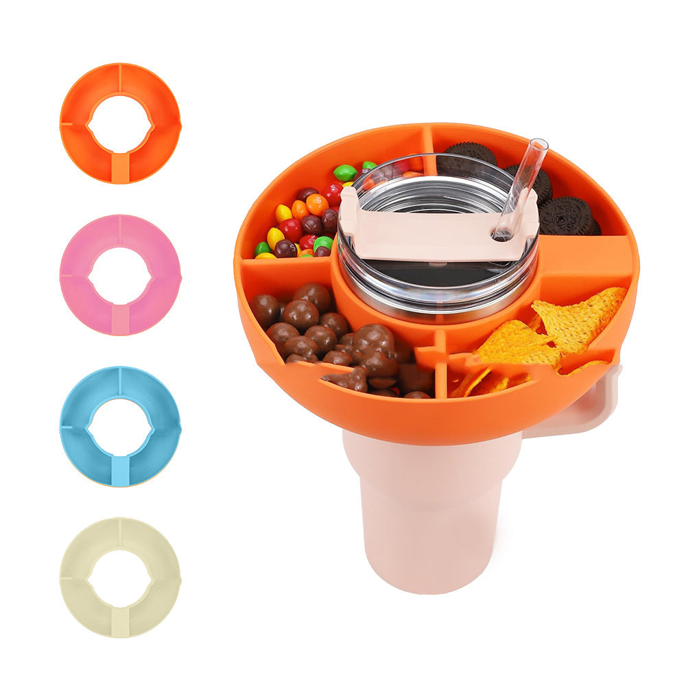 Silicone Snack Cup – 4-Compartment Reusable Food Tray