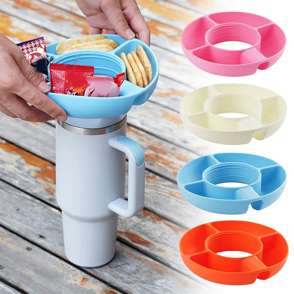 Silicone Snack Cup – 4-Compartment Reusable Food Tray