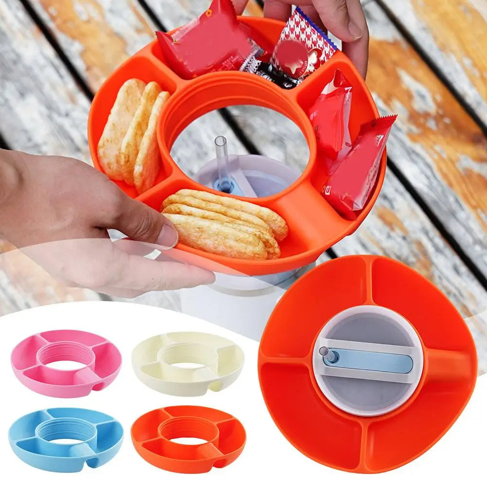 Silicone Snack Cup – 4-Compartment Reusable Food Tray